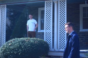 The moodiness continues, Derek watches Tom from a distance.