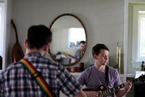 Reflecting in the music.